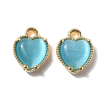 Heart Brass Charms KK-D024-02D-G-1