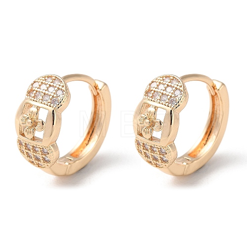 Rack Plating Brass Micro Pave Cubic Zirconia Hoop Earrings EJEW-P238-22KCG-1