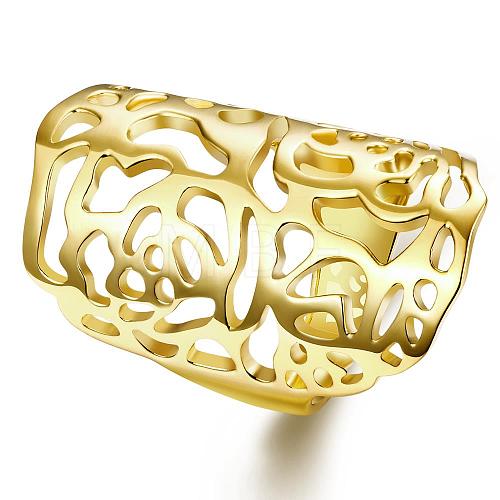 Brass Finger Rings for Lady RJEW-BB04169-7G-1