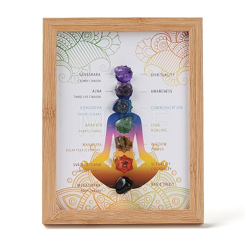 Yoga Gemstone Chakra Picture Frame Stand DJEW-F021-01-1