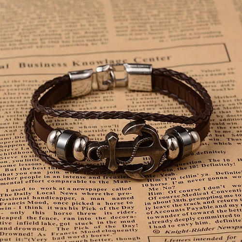 Imitation PU Leather Multi-strand Bracelets BJEW-O129-16A-1