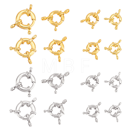 Unicraftale 16 Sets 8 Styles Brass Spring Ring Clasps KK-UN0001-26-1