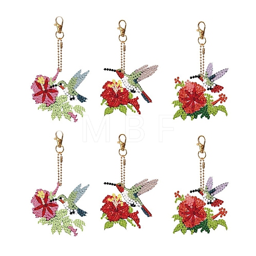 Flowr Bird DIY Diamond Painting Keychain Kit PW-WG83668-01-1