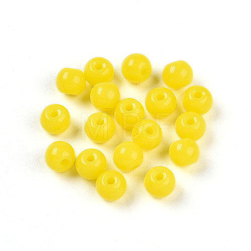 Opaque Solid Color Glass Beads GLAA-N007-4mm-A09-1