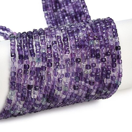 Natural Purple Fluorite Beads Strands G-P553-E02-01-1