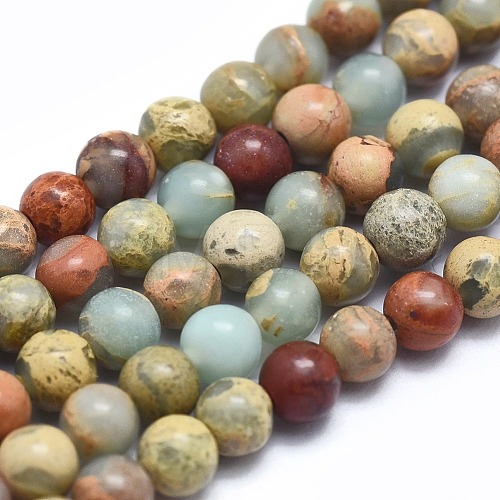 Natural Aqua Terra Jasper Beads Strands G-N0128-48-4mm-1