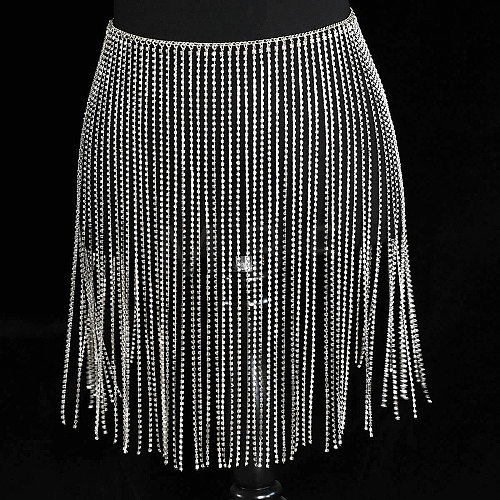 Full Crystal Rhinestone Tassel Skirt Body Chains WGA3B2D-10-1