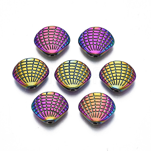 Rack Plating Rainbow Color Alloy Beads PALLOY-S180-364-1