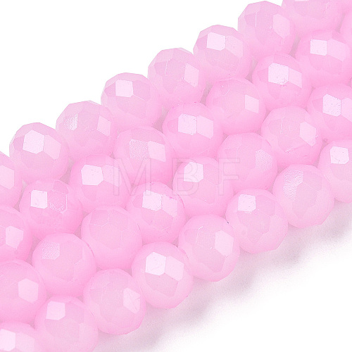 Baking Painted Imitation Jade Glass Bead Strands X-DGLA-A034-J4MM-A44-1