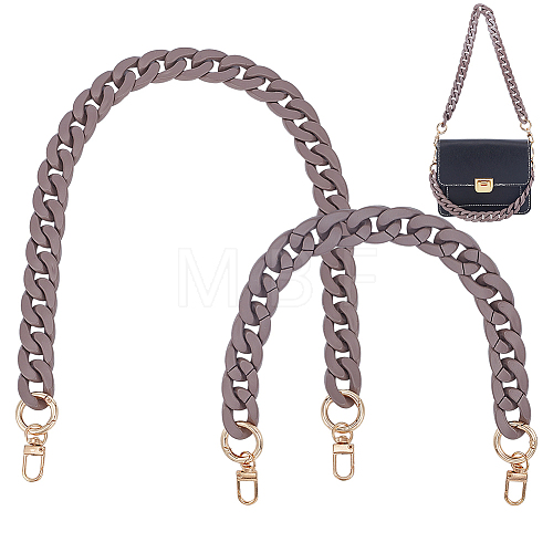 WADORN 2Pcs 2 Style Matte Style Acrylic Cable Chain Bag Handles FIND-WR0007-72-1