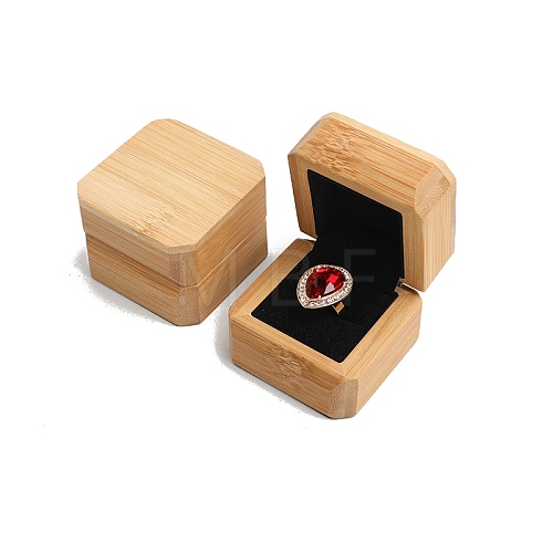 Square Wooden Single Ring Boxes PW-WG65240-01-1