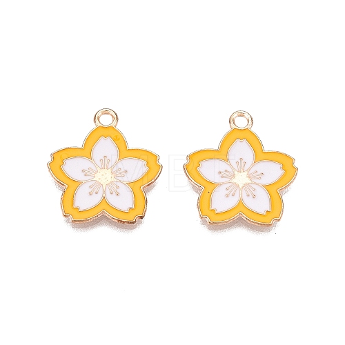 Light Gold Plated Alloy Enamel Pendants PALLOY-N176-28B-RS-1