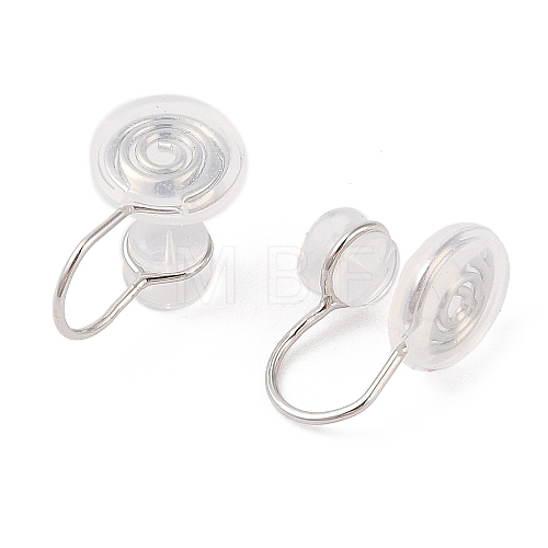 Brass with Silicone Clip-on Earring Findings KK-N256-15P-1