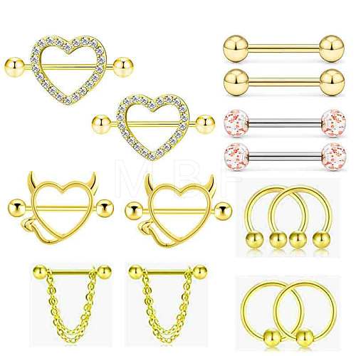 304 Stainless Steel Nipple Rings Sets WG90D56-02-1