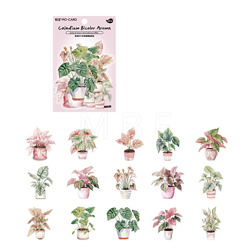 30Pcs Plant Waterproof PET Decorative Stickers PW-WG53909-01-1