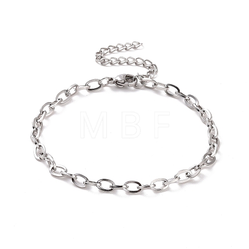 Non-Tarnish 304 Stainless Steel Cable Chain Bracelet for Men Women BJEW-E031-05C-P-1