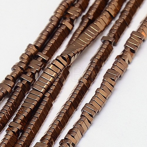 Electroplate Non-magnetic Synthetic Hematite Beads Strands G-J174-3x3mm-05-1