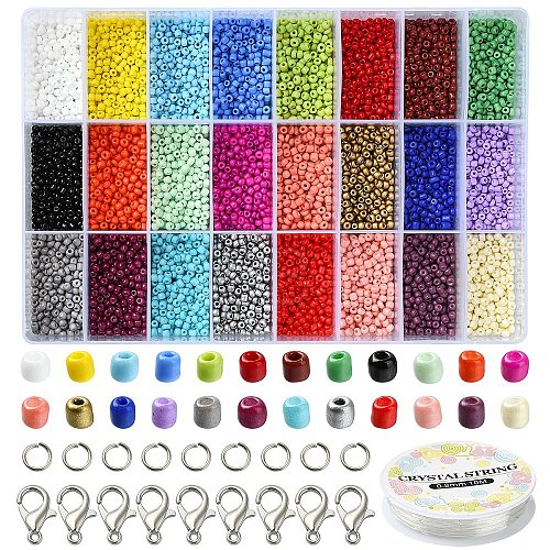 DIY 8/0 Glass Seed Beads Stretch Bracelet Making Kits DIY-YW0001-95-1