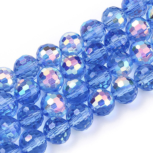 Transparent Electroplate Glass Beads Strands EGLA-N012-001-B11-1