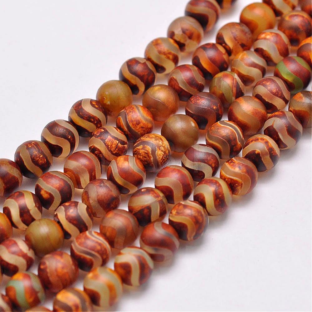 Natural Tibetan Style dZi Beads Strands - mybeadsfindings.com