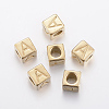 304 Stainless Steel Large Hole Letter European Beads X-STAS-H428-01G-A-1