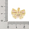 Bowknot Charm Rack Plating Brass Cubic Zirconia Pendants KK-M291-15G-3