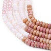 Opalite & Watermelon Stone Glass & Natural Chinese Southern Jade & Quartz Crystal & Rhodonite Beads Strands G-Z135-C01-2x4mm-5