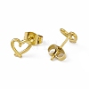 Vacuum Plating 304 Stainless Steel Hollow Out Heart Stud Earrings for Women EJEW-P212-12G-2