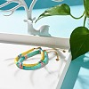 Handmade Polymer Clay Heishi Beaded Bracelets Set with Tiny Heart Charm for Women BJEW-JB07428-2