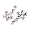 Brass Micro Pave Cubic Zirconia Pendants CU-CBAA6E8-14P-05-2