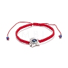 Resin Evil Eye & Alloy Braided Bead Bracelet BJEW-JB08494-06-1