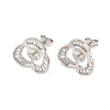 Brass Micro Pave Cubic Zirconia Stud Earring Finding CU-CBAA5EE-01P-1