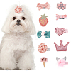 Olycraft 2 Sets Cute Polyester & Cotton Hair Clips Set OHAR-OC0001-04-1