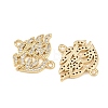 Brass Pave Clear Cubic Zirconia Connector Charms KK-L275-36G-2
