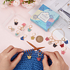 16Pcs 8 Colors Alloy Enamel Butterfly Charm Locking Stitch Markers HJEW-SC0001-30-3