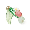 Glass with Opaque Acrylic Baeded Pendants PALLOY-MZ01190-01-3