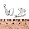 Double Butterfly Brass Micro Pave Clear Cubic Zirconia Pendants KK-B102-19P-3