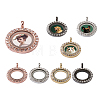 4Pcs 4 Colors Alloy Glass Crystal Rhinestone Pendants PALLOY-TA0002-37-21