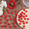 Spray Painted Round Natural Schima Wood Beads WOOD-PA0001-81C-01-4