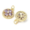 Brass Micro Pave Cubic Zirconia Pendants KK-K293-60G-2
