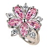 Plum Blossom Brass Pave Cubic Zirconia Finger Rings for Women FS-WG857C0-01-5