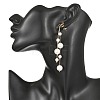 Shell Pearl Round Beaded Tassel Earrings EJEW-TA00816-2