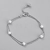 Brass Ball Chain Multi-Strand Anklets AJEW-B005-19P-1