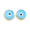 Rack Plating Handmade Evil Eye Lampwork Beads KK-F838-02F-G-1