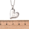 304 Stainless Steel Heart Pendant Cable Chain Necklaces for Men Women NJEW-K308-02C-P-5