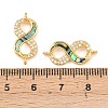 Natural Paua Shell Infinity Link Connector Charms KK-Z140-05G-3
