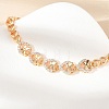 Brass Micro Pave Cubic Zirconia Chain Bracelets KK-R217-37G-3