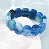 Oval Natural Banded Agate(Dyed & Heated) Beaded Stretch Bracelets for Women Men GG-CBA9ACE-A10-3