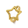 304 Stainless Steel Hollow Star Open Cuff Rings for Women RJEW-K258-07G-2