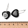 Natural Obsidian & 304 Stainless Steel Hoop Earrings for Women EJEW-G475-01P-04-5